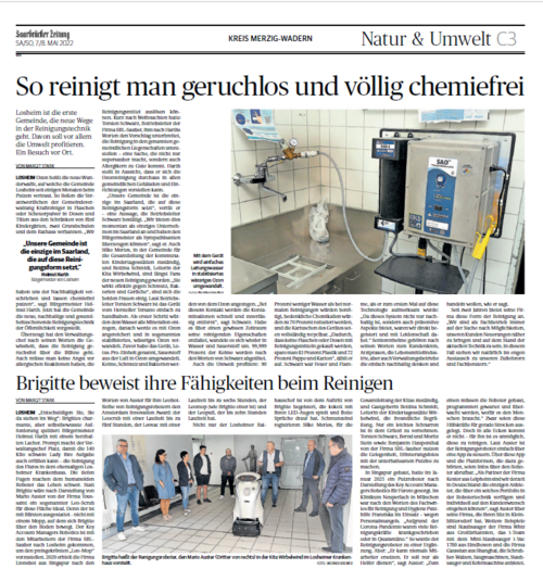 SBL (neue Wege in der Reinigungstechnik) SZ Bericht 7.Mai 2022